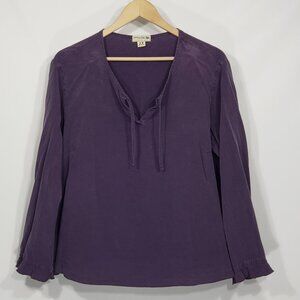 Democracy  Purple Blouse Vneck  Women's 2X Ruffle at cuffs Super soft and flowy